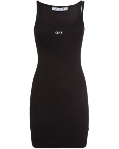 Jersey mini obleka s potiskom Off-white črna