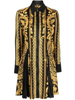 Плисирана рокля с принт Versace