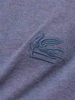 Medvilninis kašmyro megztinis Etro mėlyna