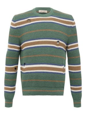 Хлопковый льняной свитер Nick Fouquet зеленый