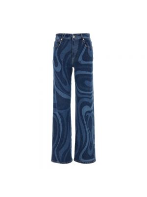 Niebieskie proste jeansy Emilio Pucci
