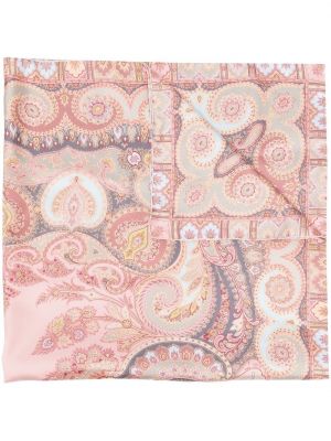 Paisley trykt silke skjerf Etro rosa