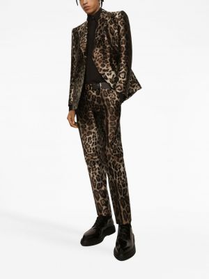 Leopardimustriga mustriline ülikond Dolce & Gabbana pruun
