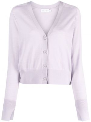 Woll strickjacke mit v-ausschnitt Calvin Klein lila