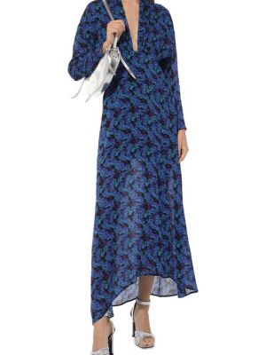 Шелковое платье из вискозы Iro синее
