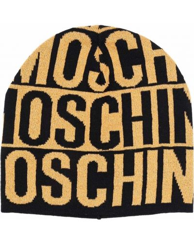 Gorro con estampado Moschino dorado