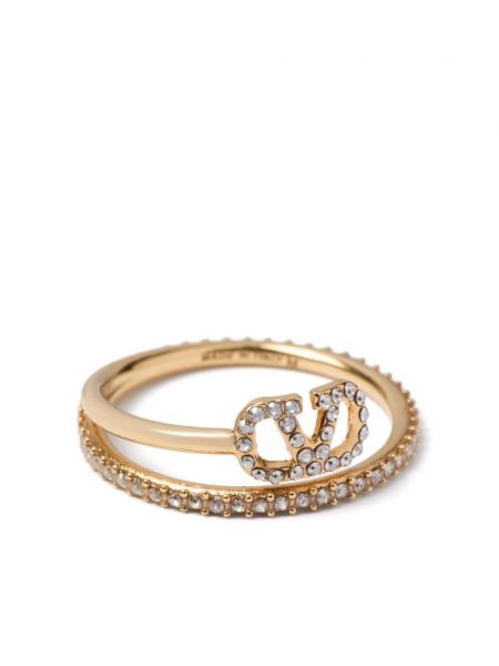 Žiedas su kristalais Valentino Garavani auksinė