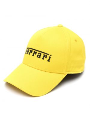 Памучна шапка с козирки Ferrari жълто