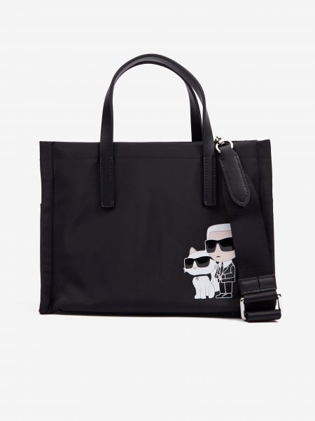 Nylónová kabelka Karl Lagerfeld čierna