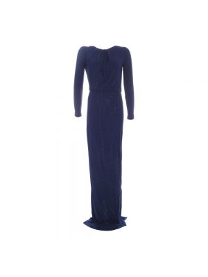 Sukienka długa z krepy Dsquared2 niebieska