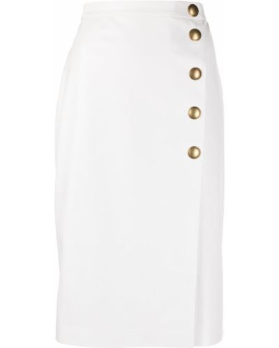 Falda de tubo ajustada con botones Pinko blanco