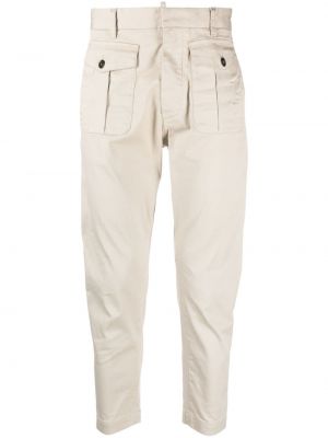 Памучни панталон Dsquared2 бяло