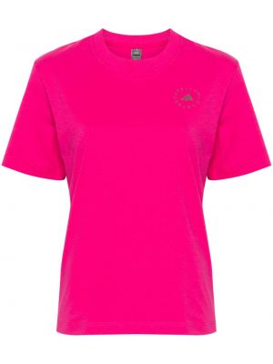 Tričko s potiskem s kulatým výstřihem Adidas By Stella Mccartney růžové