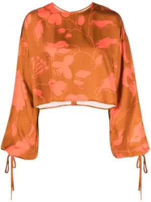 Сатенена блуза на цветя с принт Lee Mathews