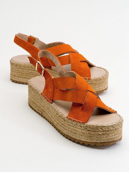 Кожени велурени сандали Luvishoes оранжево