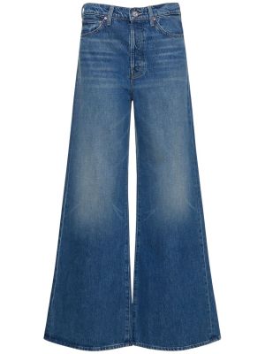Jeans a vita alta di cotone Mother blu