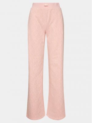 Kalhoty relaxed fit Guess růžové