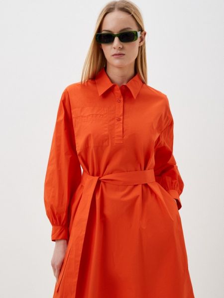 Платье-рубашка Eleganzza оранжевое