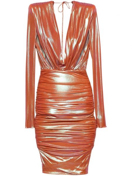 Rochie de cocktail drapată Alexandre Vauthier portocaliu
