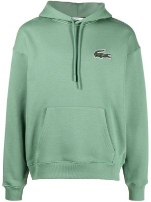 Hoodie med broderi Lacoste grön