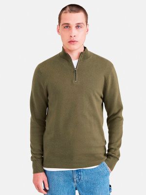 Jersey de algodón de tela jersey de cuello redondo Dockers verde
