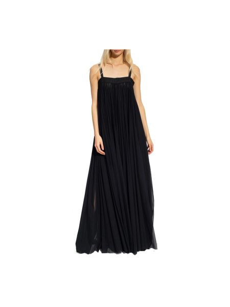 Sukienka długa plisowana Dolce And Gabbana czarna