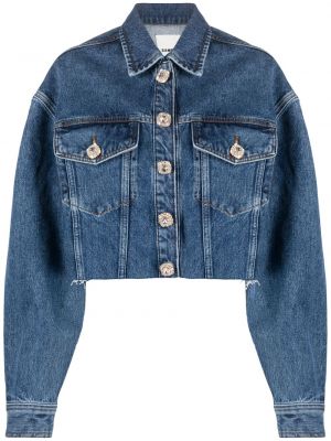 Krištáľová džínsová bunda na gombíky Sandro modrá