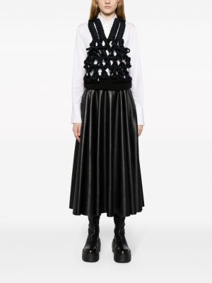 Saténová vesta s mašlí Noir Kei Ninomiya černá
