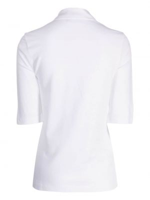 Medvilninis siuvinėtas polo marškinėliai Lacoste balta