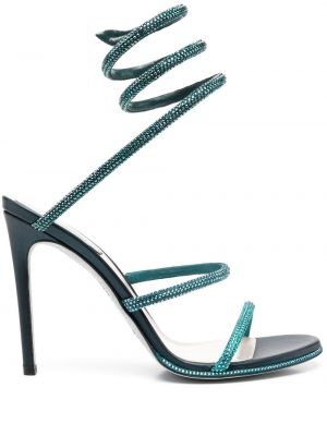Полуотворени обувки с кристали René Caovilla зелено