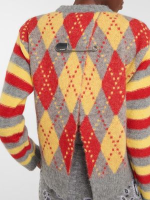 Vlněný svetr s argylovým vzorem Alanui šedý
