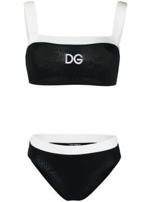 Bikini con bordado Dolce & Gabbana negro