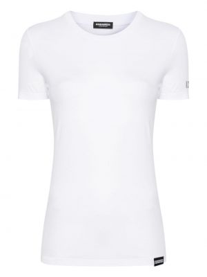 T-shirt en coton à imprimé Dsquared2 blanc