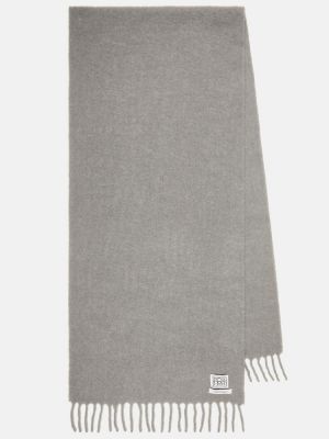 Sciarpa di lana di lana di seta Toteme grigio