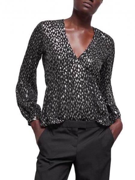Леопардовая блузка с принтом The Kooples серебряная