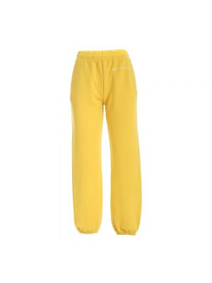 Spodnie sportowe bawełniane z nadrukiem Marc Jacobs żółte