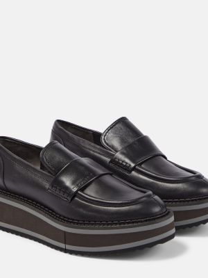 Platform talpú bőr loafer Clergerie fekete