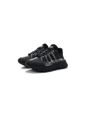 Комбинированные кроссовки Versace, черные