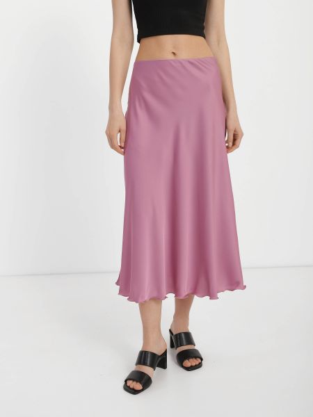 Шелковая юбка миди Braska розовая