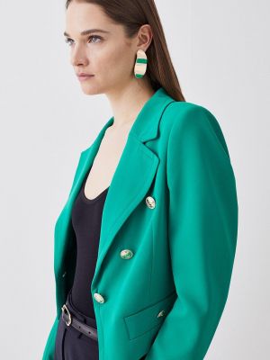 Куртка на пуговицах Karen Millen зеленая