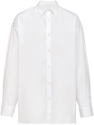 Chemise en coton avec manches longues Prada blanc