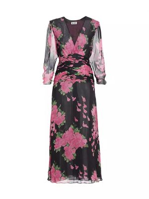 Платье миди в цветочек с принтом Rixo розовый