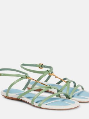 Kožne sandale Jacquemus zelena