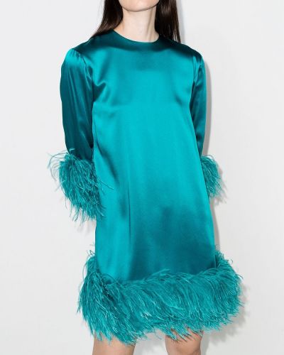 Mini vestido con plumas de plumas 16arlington azul
