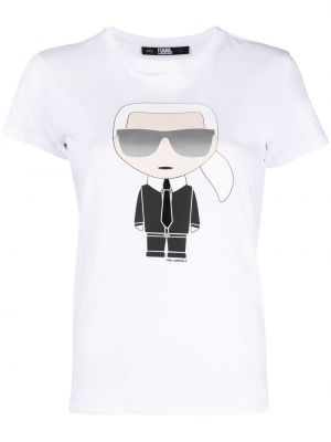 T-shirt con stampa Karl Lagerfeld bianco