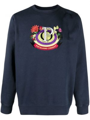 Floral bomull sweatshirt Pop Trading Company blå