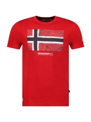 Koszulka z krótkim rękawem Geographical Norway czerwona