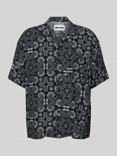 Czarna koszula z wzorem paisley Review