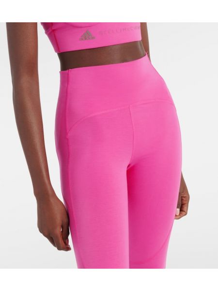 Sportovní kalhoty s vysokým pasem Adidas By Stella Mccartney růžové
