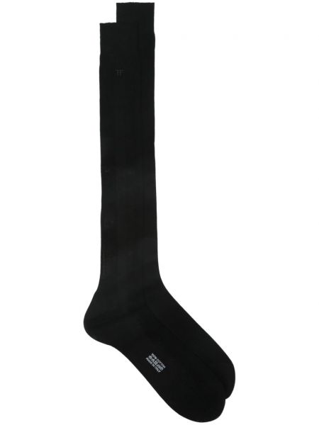 Bombažne nogavice z vezenjem Tom Ford črna
